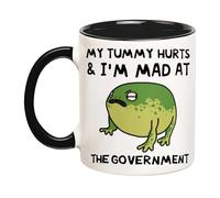 Déclaration Humoristique : J'Ai Mal Au Ventre Et Je Suis En Colère Contre Le Gouvernement Tasse À Café Micro-Ondes Mug Drôle Tasses À Thé Pour Boissons Chaudes Cuisine Maison 330Ml