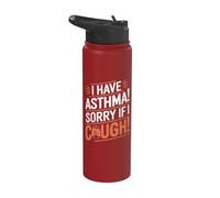 Déclaration « I Have Asthma Sorry If I Tough » Stainless Steel Insulated Water Bottle