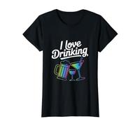 Déclaration « I Love Drinking Fun Beverage » T-Shirt Graphique avec Valeur, Femme, Noir, XS