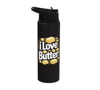 Déclaration « J'aime le beurre » : une délicieuse déclaration Stainless Steel Insulated Water Bottle