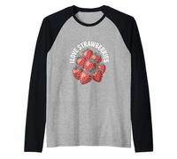 Déclaration passionnée d'I Love Strawberries Berry Manche Raglan