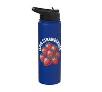 Déclaration passionnée d'I Love Strawberries Berry Stainless Steel Insulated Water Bottle