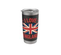 Déclaration patriotique « J'aime l'Angleterre » de l'Union Jack Gobelet isotherme en acier inoxydable double paroi