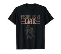 Déclaration Religieuse christianisme Foi catholique Peur est Un menteur T-Shirt Graphique avec Valeur, Homme, Noir, XL