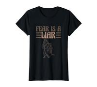 Déclaration Religieuse christianisme Foi catholique Peur est Un menteur T-Shirt Graphique avec Valeur, Femme, Noir, M