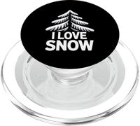 Déclaration sur l'arbre à Feuilles persistantes « J'aime la Neige » PopSockets PopGrip pour MagSafe