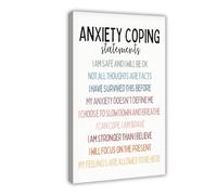 Déclarations d'anxiété, décoration de bureau de thérapie, affiche de santé mentale, coin de calme, régulation émotionnelle, compétences d'adaptation de l'anxiété, affiche sur toile décoration de