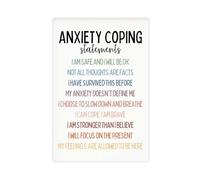 Déclarations d'anxiété, décoration de bureau de thérapie, affiche de santé mentale, coin de calme, régulation émotionnelle, compétences d'adaptation de l'anxiété, affiche sur toile murale imprimée