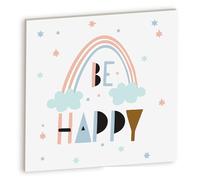 Declea Décoration en bois pour chambre d'enfant Kids Be Happy, formes en bois à suspendre ou à poser pour chambre d'enfant, décoration en bois pour enfants, design