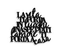 Declea Home Decor Décoration murale phrase sur bois La vie vous porte dans des endroits inattendus, inscription en bois famille maison pour décorer les murs
