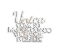 Declea Home Decor Frases en bois à accrocher au mur, Unique comme six, Décoration murale, Citation texte chanson pour décorer les murs, Parola lettres en bois décoratives