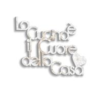 Declea Home Decor, Inscription en bois à suspendre La cuisine est le cœur de la maison, décoration murale à accrocher au mur, idéale pour la cuisine, le shabby, 40 x 30 cm