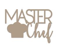 Declea Inscription en Bois à Suspendre Master Chef, idéale pour la Cuisine, décoration de la Maison, Cuisine, Restaurants et locaux, Inscription décorative en Bois fabriquée à la Main