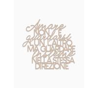 Declea Inscription en bois « Che cosa è l'amore » - Décoration murale moderne en bois