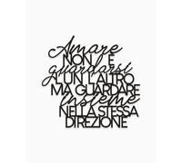 Declea Inscription en bois « Che cosa è l'amore » - Décoration murale moderne en bois