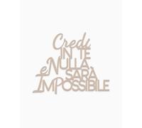 Declea Inscription en bois « Credi in Te » Décoration murale pour la maison, phrase motivante en bois