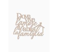 Declea Inscription en bois Dove Vive L'Amore, décoration murale moderne en bois