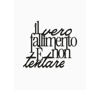 Declea Inscription en bois « Il vero fallimento è non tentare » Décoration murale pour la maison avec phrase en bois