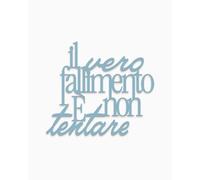 Declea Inscription en bois « Il vero fallimento è non tentare » Décoration murale pour la maison avec phrase en bois