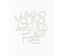 Declea Inscription en bois Young, Wild And Free Décoration murale pour la maison, phrase en bois motivante