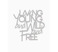 Declea Inscription en bois Young, Wild And Free Décoration murale pour la maison, phrase en bois motivante