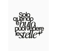 Declea Inscription « Solo Quando è Buio » Décoration murale pour la maison, phrase en bois motivante
