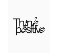 Declea Inscription Think Positive Décoration murale pour la maison, phrase en bois motivante