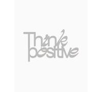 Declea Inscription Think Positive Décoration murale pour la maison, phrase en bois motivante
