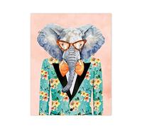 Declea Tableau moderne imprimé pop art éléphant fleurs - décor moderne pour la maison cadre pour le salon décoration maison