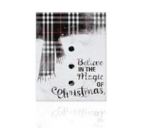 Declea Tableau moderne sur toile de Noël Jingle Bells Canvas Christmas - Tableau de Noël fait à la main, décoration murale, cadeau de Noël, 40 x 60 cm