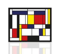 Declea Tableau tributo Art moderne Mondrian Tableau moderne composition - Œuvre moderne, prêt à accrocher, cadre en bois, fabriqué à la main