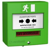 Déclencheur manuel Vert 2 contacts avec capot - NEUTRONIC - 4711V3C