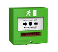 Déclencheur manuel Vert 2 contacts avec capot - NEUTRONIC - 4711V3C