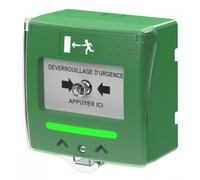 Déclencheur manuel vert 2 contacts détection buzzer/LED Sewosy SHOKV4