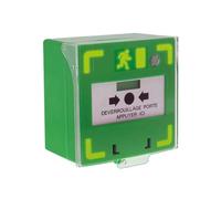 Déclencheur manuel vert 3 contacts inverseurs 12/24/48 Volts avec leds et buzzer