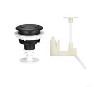 Déclencheur Toilette 55mm Plastique ABS Déclencheur Toilette(Black+support) | Diamètre 55mm, plastique ABS pour robuste, finition noire argentée, compatible nombreux réservoirs