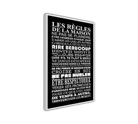 DECLINA, Affiche, Tirage d'art, poster sous cadre, poster + cadre, décoration murale, Affiche les règles de la maison Noir, 30x45 cm