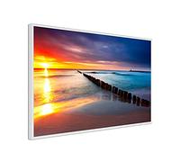 DECLINA, Affiche, Tirage d'art, poster sous cadre, poster + cadre, décoration murale, Affiche Poster Sunset Beach, 40x60 cm, Cadre blanc