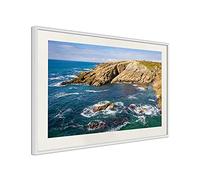 DECLINA, Affiche, Tirage d'art, poster sous cadre, poster + cadre, décoration murale, Poster sous cadre Côte sauvage Quiberon, 20x30 cm, Cadre blanc avec passe-partout