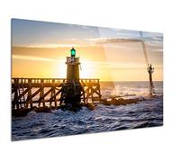 DECLINA - Cadre Mural coucher de soleil Capbreton - Cadre Mural Déco Premium - Photo Murale Sur Verre Acrylique - Fabriqué En France