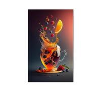 DECLINA, Cadre photo Dibond, impression sur aluminium, tableau cuisine, Tableau aluminium déco Thé fruité, 30x50 cm