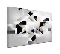 DECLINA, Décoration Murale Tableau Abstrait Origami - Deco Home et Salon - Toile 150x100 cm Noir et Blanc