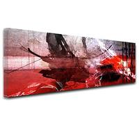 DECLINA, Décoration Murale Tableau, Tableau Deco Home, Tableau Deco Murale Salon, Tableau Toile Peinture Art Abstrait TÂCHES DE Couleurs 80x30 cm Rouge
