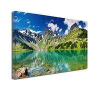 DECLINA Impression sur toile paysage, Tableau décoration murale, photo sur toile, Tableau photo REFLET DE MONTAGNE 120x80 cm