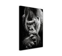 DECLINA Tableau animaux, photo sur toile, tableau deco murale, décoration salon, Tableau photo toile Gorille, 50x80 cm