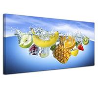 DECLINA Tableau décoratif Cuisine, Tableau Toile, Tableau déco Murale, Tableau décoration Cuisine Les Fruits dans l'eau 60x30 cm