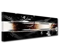 DECLINA, Tableau décoratif, Toile Murale, Tableau Salon Deco, Tableau Toile Abstrait Moderne Orientale 100x35 cm Marron