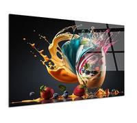 DECLINA, tableau décoration murale, cadre verre acrylique, tableau déco smoothie de fruits, art mural moderne, décoration intérieure lumineuse, 80x50 cm