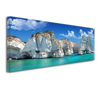 Declina, tableau decoration murale salon moderne, cadres decoratif mural, Tableau deco paysage île de milos 100x35 cm