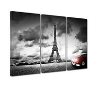 DECLINA, tableau decoration murale salon moderne, cadres decoratif mural, Tableau deco triptyque Tour Eiffel, 90x60 cm